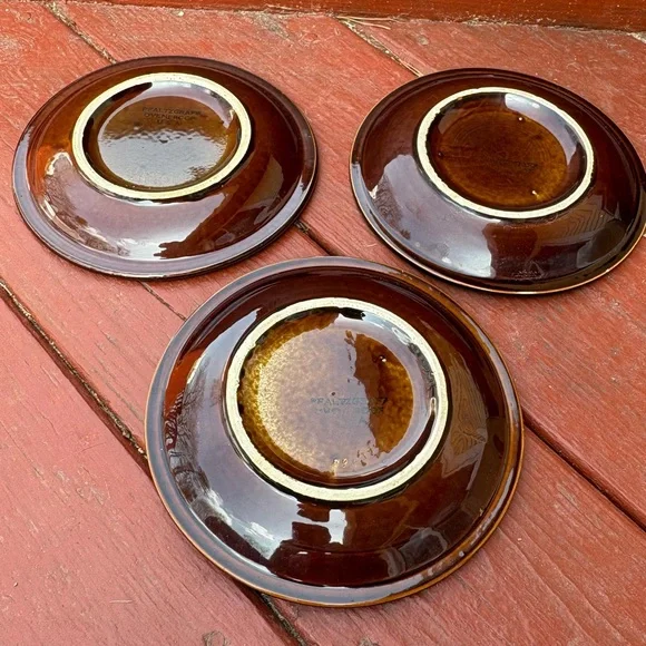 Pfaltzgraff Vintage Gourmet Brown Drip 7” Stoneware Salad Dessert Plates 3 Set - Picture 5 of 13